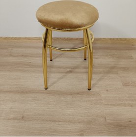 Resim Evko Mobilya Tabure, Bar Taburesi, 2'li Tabure, Gold Ayaklı-kahve 