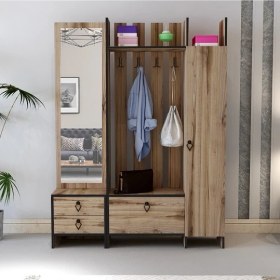 Resim BMdekor Aynalı Portmanto Loft Çırağan 