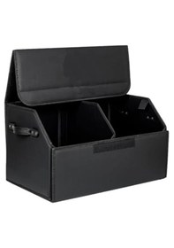 Resim Volvo Marka Logolu Oto Bagaj Organizer Çanta Oto Bagaj Çantası 2 Bölmeli Suni Deri 48 Cm X 31 Cm X 29 Cm 