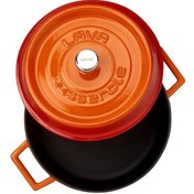 Resim Lava Trendy Turuncu 28 cm Yayvan Döküm Tencere 