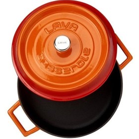 Resim Lava Trendy Turuncu 28 cm Yayvan Döküm Tencere 