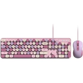 Resim Couso Ck280u Yuvarlak Tuş Tasarımlı Kablolu Klavye Mouse Seti - P 