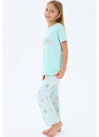 Resim Rolypoly Kız Çocuk Yeşil Pijama Takım Yeşil 