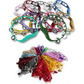 Resim YENİ HEDİYELİK DÜNYAM 10 Adet Pembe Pullu Halay Mendili 10 Adet Pembe Tef Kına Gecesi Malzemeleri 