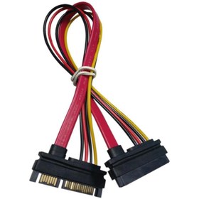 Resim Sata Power Uzatma Kablosu 15+7 Pin (Erkek-Dişi) 30 cm 