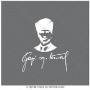 Resim Bay Etiket Mka8 Gazi Mustafa Kemal Silueti Mat Beyaz 