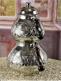 Resim Damla Kazılmış Nikel Kaplama Bakır Çaydanlık Bakır 