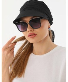 Resim Safari Bağlamalı Siyah Siperli Bandana Vizör Siyah 