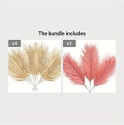 Resim Gateesat Altın Ve Pembe Yapay Palmiye Yaprakları 15 Adet Dıy Parti Dekorasyon Diğer 