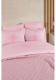 Resim Tivoli Kabartma Nakışlı Pike Takımı Havlulu 8 Parça Evlilik Seti - Diana - Pudra Pudra Pudra 