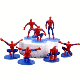Resim Marvel Spider-Man 7 parça seti temalı kek süslemeleri, partiler, doğum günleri ve günlük süslemeler için uygun, Noel, Cadılar Bayramı süslemeleri, sonbahar ev dekorasyonu koleksiyon figürleri 