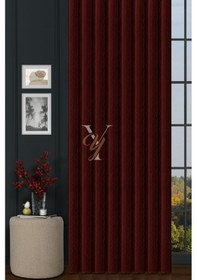 Resim İthal Kadife Fon Perde Plise 01 V-330 Kırmızı Kırmızı 
