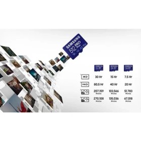 Resim Samsung Pro Plus 256 GB Microsd Hafıza Kartı + Adaptör, 180 Mb/sn'ye Kadar, Full Hd ve 4K Uhd, Uhs-I, C10, U3, V30, A2, Telefonlar, Tabletler, Gopro, Djı Drone Için 