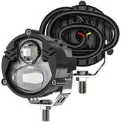 Resim Tongdashop Varyant Büyük Küçük Göz Lensli Motosiklet Led Farı Uzak Yakın Işık Çift Renkli Sarı Beyaz 