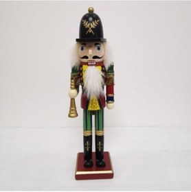 Resim Lijinxu 30cm Yükseklik Ahşap Fındıkkıran Asker Trompet 