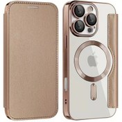 Resim Globalbloom Hafif Kaki 17 Pro Max iPhone Uyumlu Manyetik Cüzdan Kapak Kartlık Fonksiyonlu 