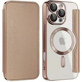Resim Globalbloom Hafif Kaki 17 Pro Max iPhone Uyumlu Manyetik Cüzdan Kapak Kartlık Fonksiyonlu 