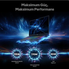 Resim Game Garaj Slayer5 7-5060 C2 U7-255HX 32 GB 2 TB RTX5060 16" Free Dos Dizüstü Bilgisayar 