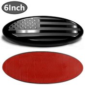 Resim Siyah Dış Aksesuarlar Oval Ön Izgara Amblem Alüminyum Logo 