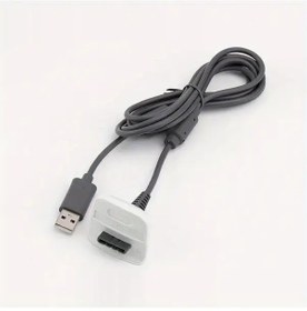 Resim Sunshine022 Xbox 360 Kablosuz Kumanda Şarj Kablosu 1.8m Gri Usb 