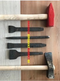 Resim Bcn Çelik Taş Kırma Çekici Ahşap Taş Kırma Keskisi Murcu 6Pcs 