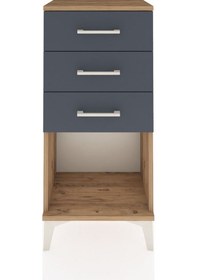 Resim Arges Komodin 3 Çekmeceli 44x30x96 Çam-antrasit Atlas Çam 