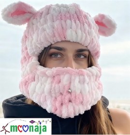 Resim Puffy Örgü Kar Maskesi Şapka - Wegh Bere Maske - Balaklava Motorsiklet Kask Ve Kayak Beresi Çok Renkli 