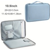 Resim Sunshine011 11 İnç Mavi 13-15.6 Inch Suni Deri Laptop Çantası Tablet Bölmeli Tam Açılır Taşınabilir Diğer 