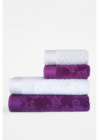 Resim Özdilek Pastoral Havlu Seti Hamam Takımı- Gri K. Lila Çok Renkli 