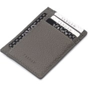 Resim Gri Deri Unisex Kredi Kartlık - S1KK00001676-G35 
