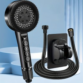 Resim 3 adet Çiçek Duş Başlığı, Püskürtme Tabancası İki Bir Arada Su Tasarrufu, Güçlendirilmiş Masaj Duşu El Duşu Seti, 150cm Hortum G1/2 Bağlantı Su Girişi 