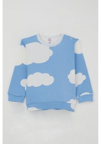 Resim Breeze Erkek Bebek Pijama Takımı Omuzdan Patlı Bulut Desenli 4 Ay-1 Yaş, Mavi Mavi 
