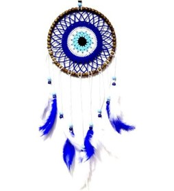 Resim Nazar Boncuğu Desenli Kuş Tüylü El Yapımı Düş Kapanı Duvar Süsü 02-10mm 5yards 