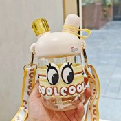 Resim Xuxiaoran Büyük Gözler Çift Içmeli Plastik Su Şişesi Öğrenci Pipetli Kupa Çocuk Düz Içme Kupa (Yurt Dışından) 