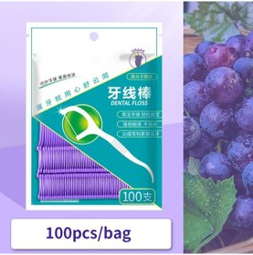 Resim 100 Adet Diş İpi Nane Lezzet Mini Pensesinde Diş İçin Kürdan Polimer Konu İle Purple 