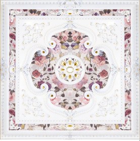 Resim Kare Beyaz Altın Saray Tavan Göbek 120*120 cm 