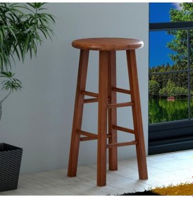 Resim Yuvarlak Masif Bar Taburesi Ceviz Diğer 