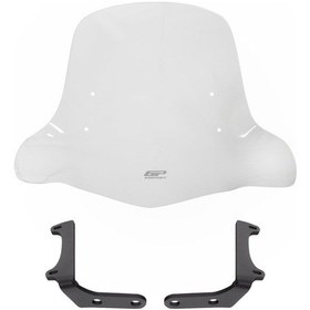 Resim GP Kompozit SYM Xpro 125 2018-2024 Uyumlu Elcikli Ön Cam Şeffaf 48 cm 