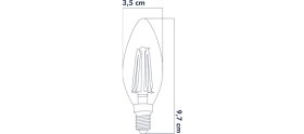Resim Heka 3 Renkli LED Filament Rustik Ampul 6W E14 C35 ERD-260 