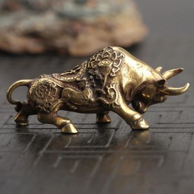 Resim Vintage Bakır Şanslı Buzuk Heykeli - İncelikli Çiçek ve Geometrik Tasarım, Altın Kaplama, Ev Ofis Masa Dekoru için Miniatur Figür, Şükran Günü Hediyesi, Masa Dekoru Heykeli | Geleneksel El Sanatları | Detaylı El Sanatları 