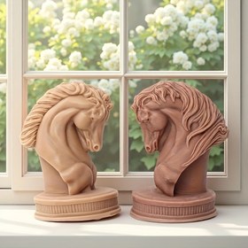 Resim DIY At Başlı Aromaterapi Mum Silikon Kalıp - Yüksek Sıcaklık Dayanıklı, Şeffaf İç Doku ile Kolay Çıkarma - Alçı Süslemeleri ve Ev Yapımı Mumlar için İdeal, Mum Yapımı Malzemeleri 