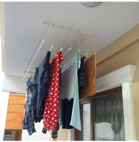 Resim Güneş Asansörlü Çamaşır Askısı Çamaşırlık 4 Çubuklu 100 CM Gri 