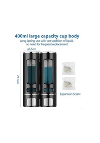 Resim Mainshop 2 Adet Siyah Sıvı Sabunluk Plastik 400 Ml Duş Jeli Şampuan Şişesi Oteller, Banyo, Mutfak M-52 Siyah 