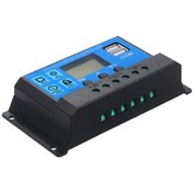 Resim Dianziye 30a 12v/24v Otomatik Solar Kontrolör, 5v 2.5a Usb Çıkışı, Akü Şarj Yöneticisi Mavi 