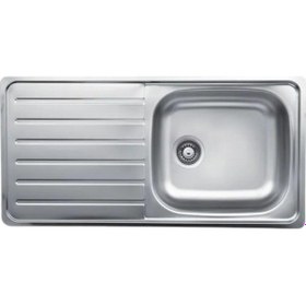 Resim Livinox Dorian Tek Gözlü Desenli Tezgah Üstü Sol Damlalıklı Çelik Mutfak Eviyesi Inox 50 x 100 CM 