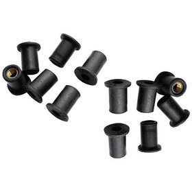 Resim 12 Parça M4 Metrik Kauçuk Kuyu Fındık Kör Raptiye Kayık Filika Aksesuarları Siyah 