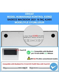 Resim Apple Uyumlu MacBook Pro 16 inç 2021 M1 Pro/Max A2485 Kılıf Sert Parlak Üst ve Alt Koruma Kapağı 