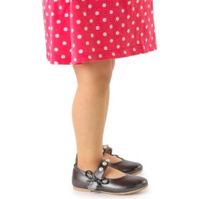 Resim Kiko Kids Incili Günlük Cırtlı Kız Çocuk Babet Ayakkabı 253 Vakko Bareti Platin 
