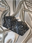 Resim Miss Monalisa Moda Siyah Işlemeli Crop 