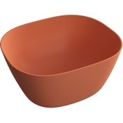 Resim VitrA Plural 7811b477-0016 Kare Yüksek Çanak Lavabo, 45 Cm, Mat Terra Rossa 